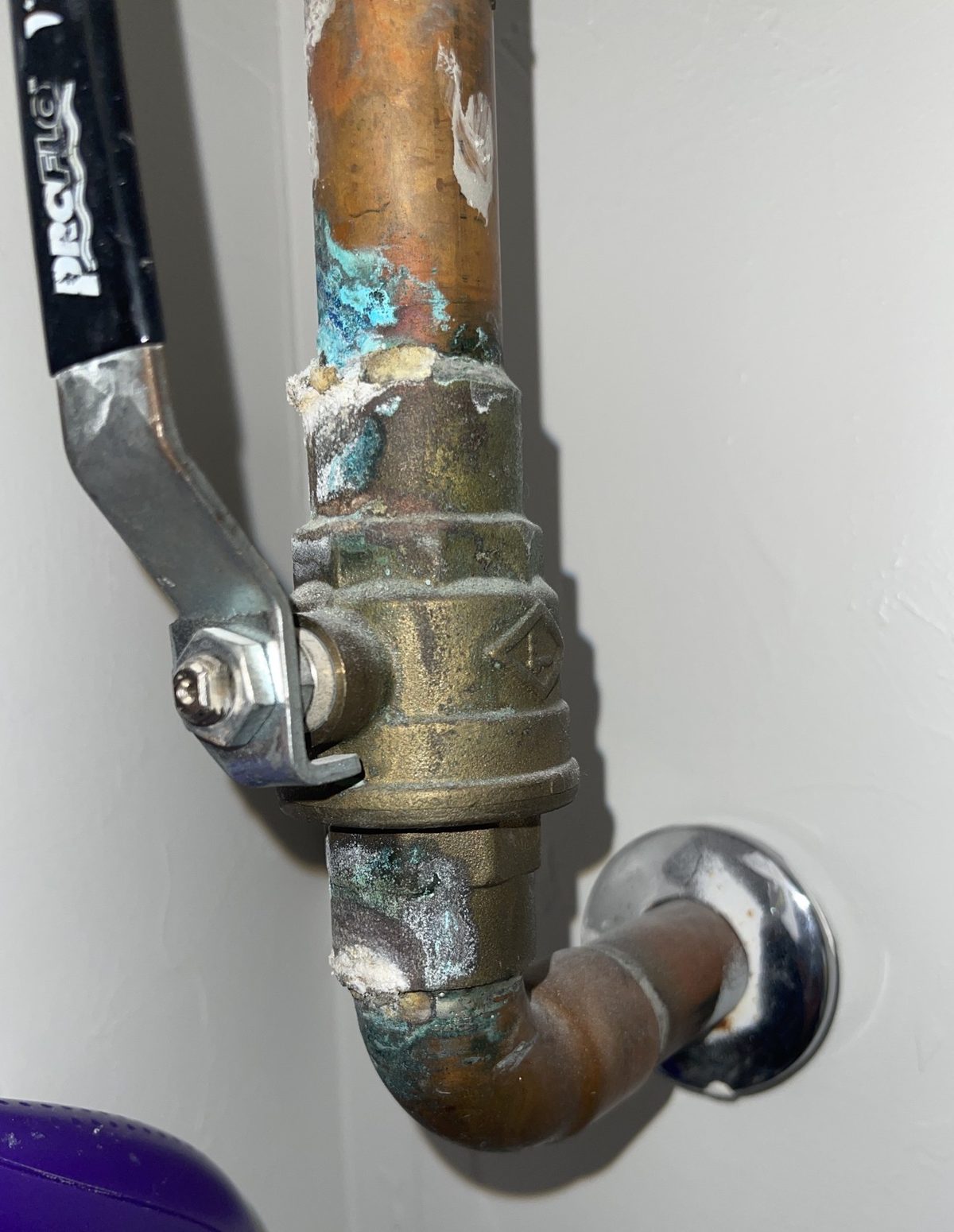 Corroded valve with mineral buildup